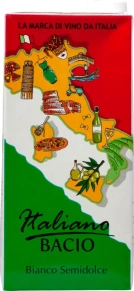 Вино Итальяно Бачо Белое Полусладкое, КВКК, 1 л